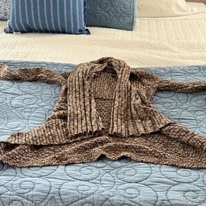 INC International Concepts Brown Ribbed Cardigan